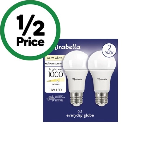 Mirabella LED 11W Warm White Pk 2