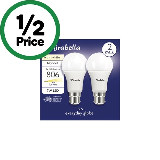 Mirabella LED 9W Warm White Pk 2