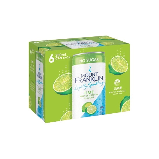 Mount Franklin Lightly Sparkling Water 6 x 250ml