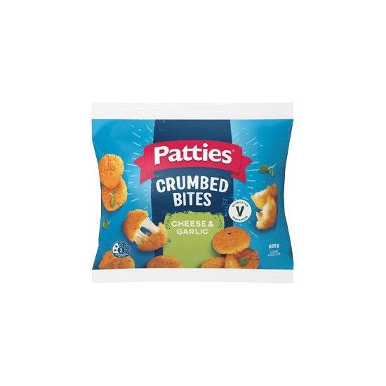 Patties Crumbed Bites Cheese & Garlic 500g – From the Freezer