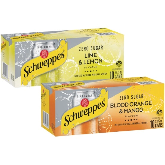 Schweppes Infused Mineral Water Cans 375ml x Pk 10