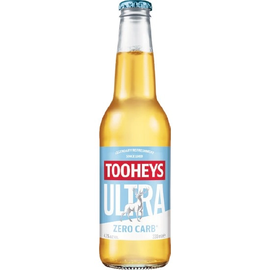 Tooheys Ultra Zero Carb Bottles 24x330ml