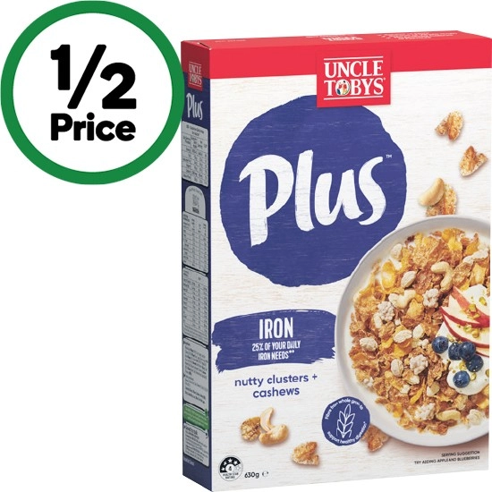 Uncle Tobys Plus Cereal 620-705g