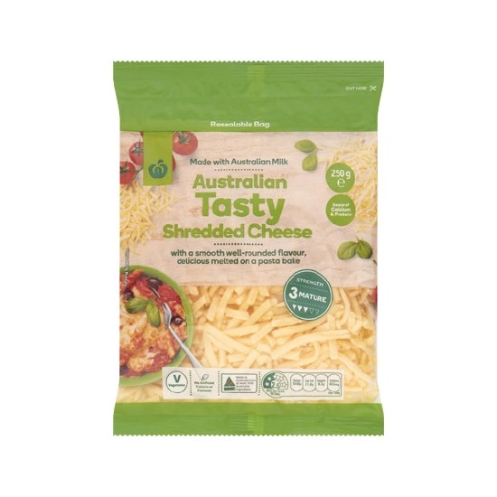 Woolworths Tasty Cheese Shredded 250g – From the Fridge