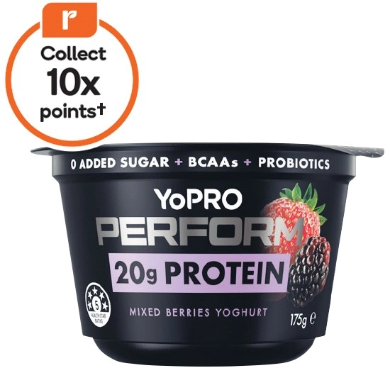 YoPRO Perform High Protein Yoghurt No Added Sugar Assorted Varieties 175g – From the Fridge