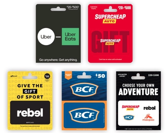 10% off on Uber/Uber Eats, Supercheap Auto, rebel, BCF and Adventure Gift Cards