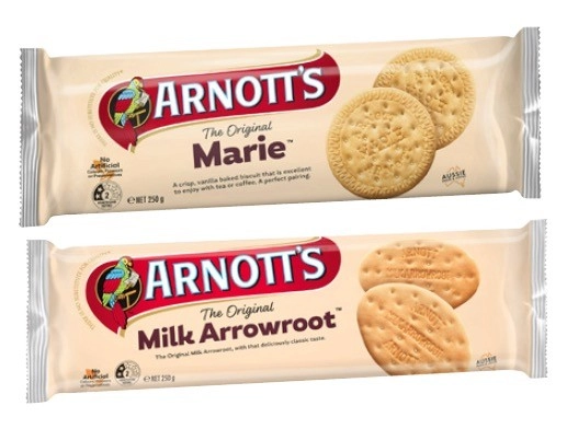 Arnott's Milk Arrowroot or Marie Biscuits 250g