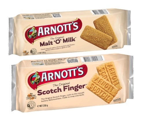 Arnott's Scotch Finger or Malt'o'Milk Biscuits 250g