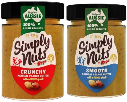 Bega Simply Nuts Smooth or Crunchy Peanut Butter 325g