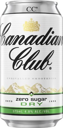 Canadian Club and Zero Sugar Dry Cans 6x375mL