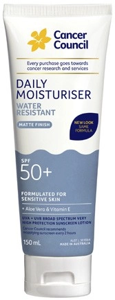 Cancer Council Daily Moisturiser Sunscreen Lotion SPF50+ 150mL^