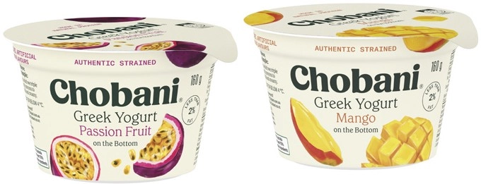 Chobani Greek Yogurt Passion Fruit or Mango 160g