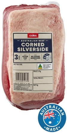 Coles Australian No Added Hormones Beef Corned Silverside