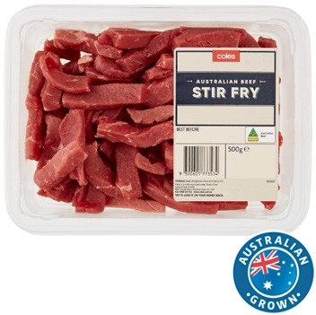 Coles Australian No Added Hormones Beef Stir Fry 500g