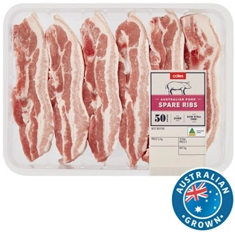 Coles Australian Pork Spare Ribs Large Tray