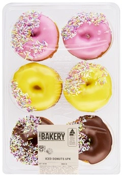 Coles Bakery Iced Donuts 6 Pack