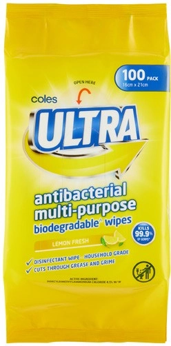 Coles Ultra Antibacterial Multipurpose Wipes 100 Pack