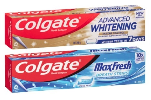 Colgate Advanced Tartar & Whitening or Max Fresh Toothpaste 200g