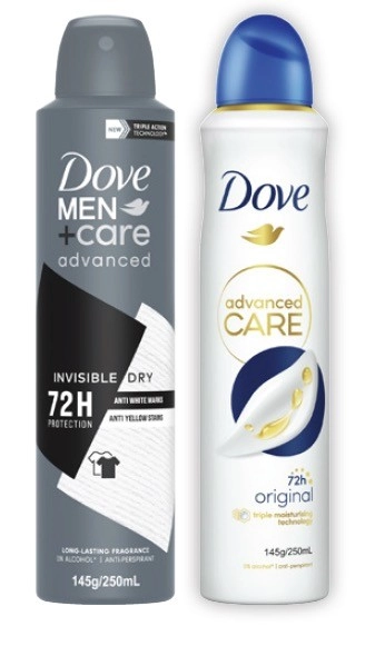 Dove Advanced Care Antiperspirant Aerosol Deodorant 250mL