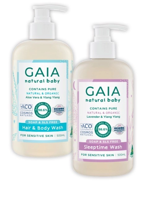 Gaia Natural Baby Sleeptime Bath or Hair & Body Wash 500mL