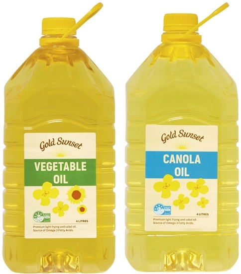 Gold Sunset Canola or Vegetable Oil 4 Litre