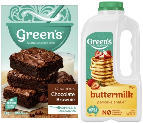 Green's Traditional Baking Mix 380g-470g or Pancake Shake 300g-375g