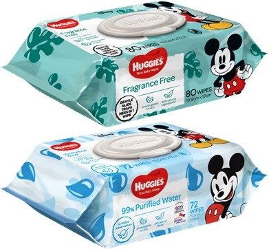 Huggies Water Baby Wipes 72 Pack or Fragrance Free 80 Pack