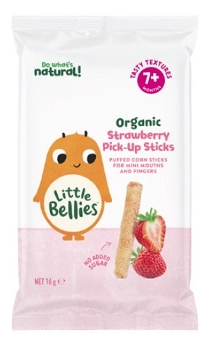 Little Bellies Organic Strawberry Pick-Up Sticks 7+ Months 16g