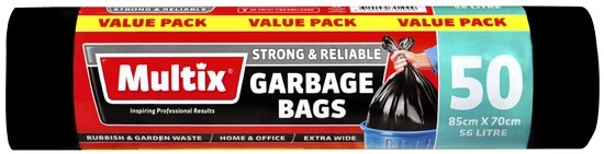 Multix Strong & Reliable Garbage Bags 50 Pack