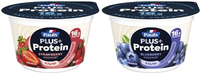 Pauls Plus Protein Yoghurt Blueberry or Strawberry 160g