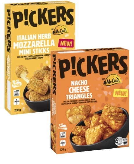 Pickers Mini Italian Herb Mozzarella Sticks or Nacho Cheese Traingles 230g