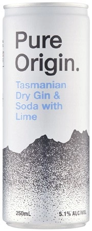 Pure Origin Dry Gin & Soda with Lime Cans 4x250mL