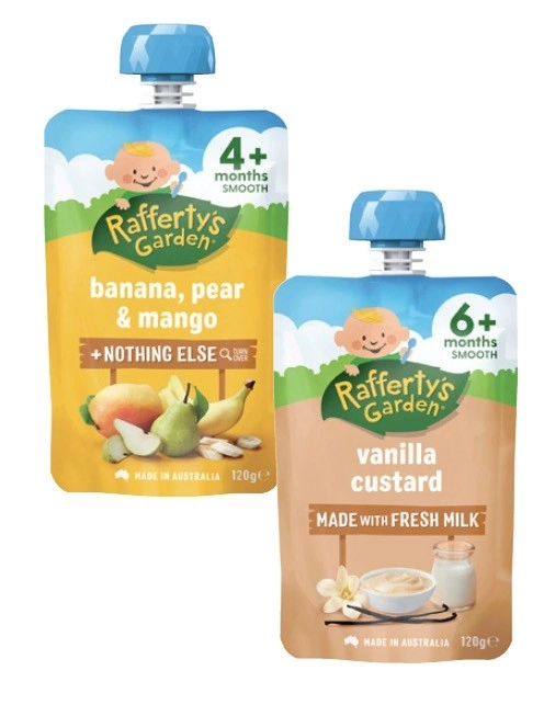 Rafferty's Garden 4 Months+, 6 Months+ or 8 Months+ Baby Food Pouch 120g