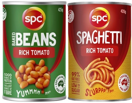 SPC Baked Beans or Spaghetti 420g-425g