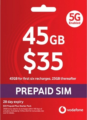 Vodafone $35 Prepaid SIM