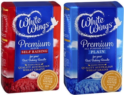 White Wings Plain or Self Raising Flour 1kg