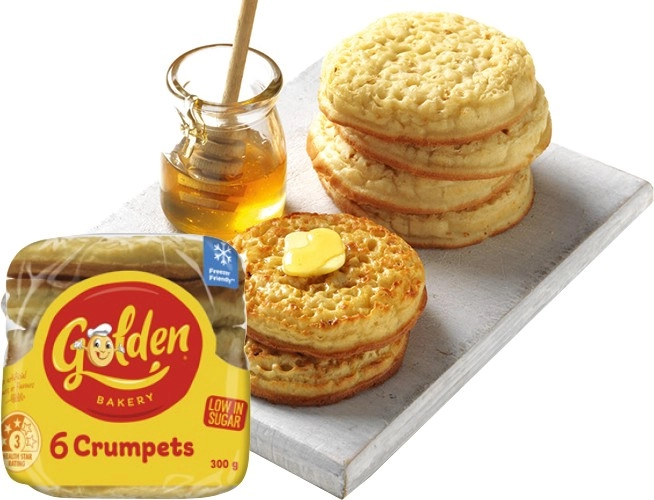 Golden Crumpet Rounds 6 Pack Selected Varieties