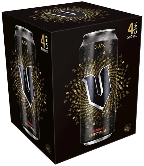 V Energy Drink Black 4x500mL