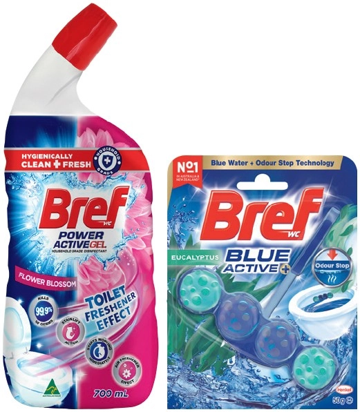 Bref Rim Block Toilet Cleaner 42‑50g or Gel 600‑700mL Selected Varieties