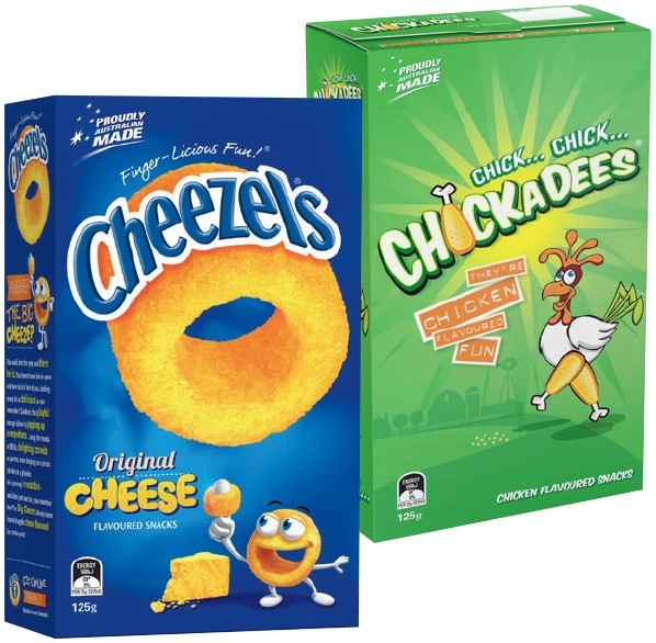 Cheezels or Chickadees Box 110-125g Selected Varieties