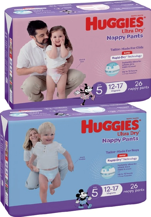 Huggies Nappy Pants 24‑36 Pack Selected Varieties