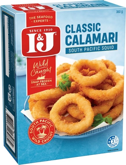 I&J Calamari, Squid or Fish Tenders 250-360g Selected Varieties