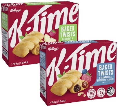 Kellogg's K‑Time Baked Twists or Bakery Favourites 5 Pack Selected Varieties