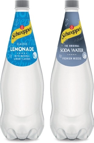 Schweppes Mixers or Soft Drinks 1.1 Litre Selected Varieties