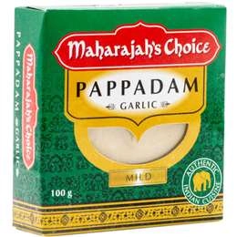 Maharajah's Choice Garlic Pappadams 100g