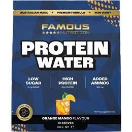 Famous Nutrition Protein Water Powder Orange Mango Flavour 300g