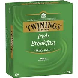 Twinings Irish Breakfast Tea Bags 100 Pack 200g