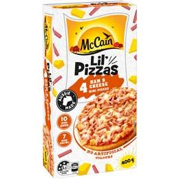 Mccain Lil Pizzas Snacks Ham & Cheese 4 Pack