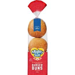 Mighty Soft Bread Rolls Hamburger Buns 6 Pack