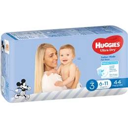 Huggies Ultra Dry Nappies Boys Size 3 (6-11kg) 44 Pack